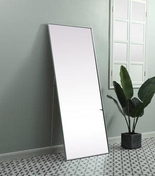 Metal Frame Rectangle Full Length Mirror 30X72 Inch, Silver