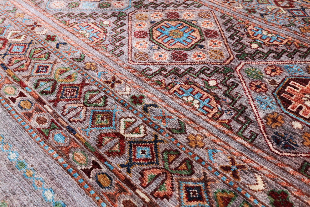 6' 10" X 9' 9" Khorjin Super Kazak Handmade Wool Rug Q9886