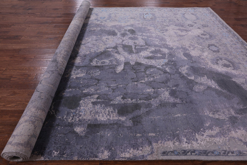 Fish Design Wool and Silk Modern Hand Knotted Rug9' 11" X 14' 0"- Q7245