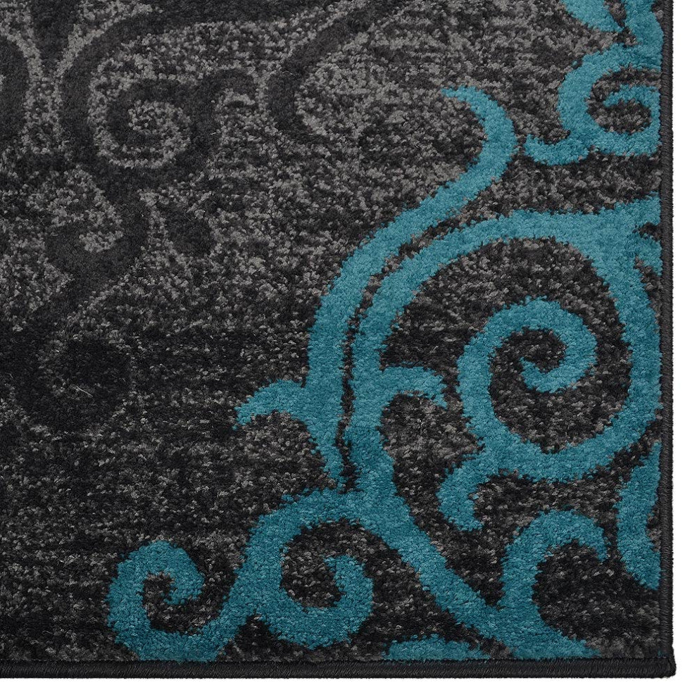 MACHINE MADE HEATSET POLYPROPYLENE AREA RUGS -Silver Blue,Contemporary Design, [Rectangle] 4'x6'
