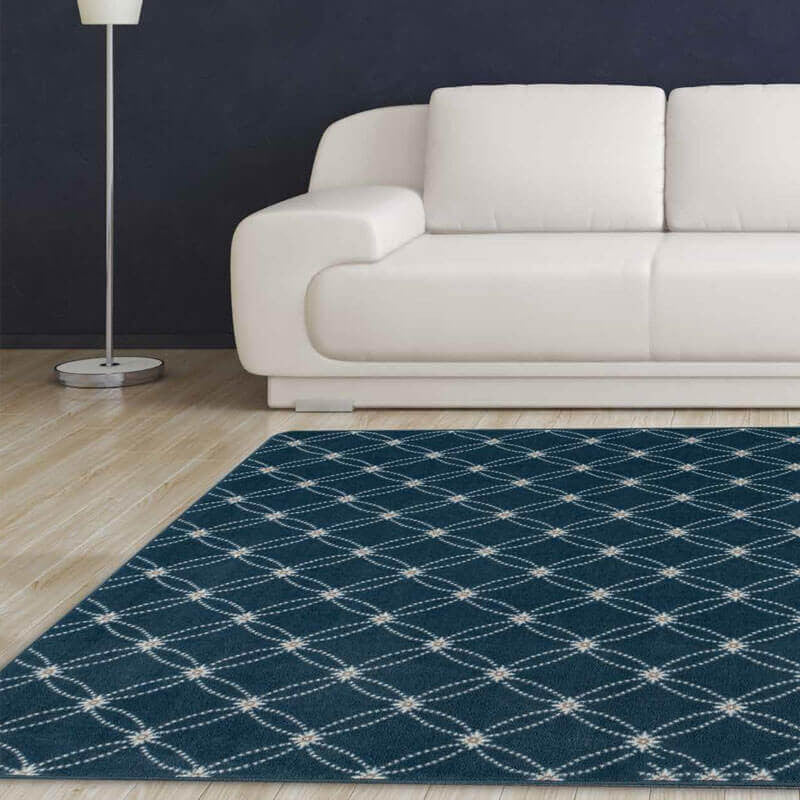 Ribbon Pattern 3/8 Thick Indoor Area Rug Carpet, Parchment, 4x6