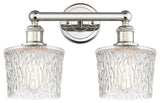 Edison Niagra 2-Light 16" Bath Vanity Light, Polished Nickel Finish, Clear Shade