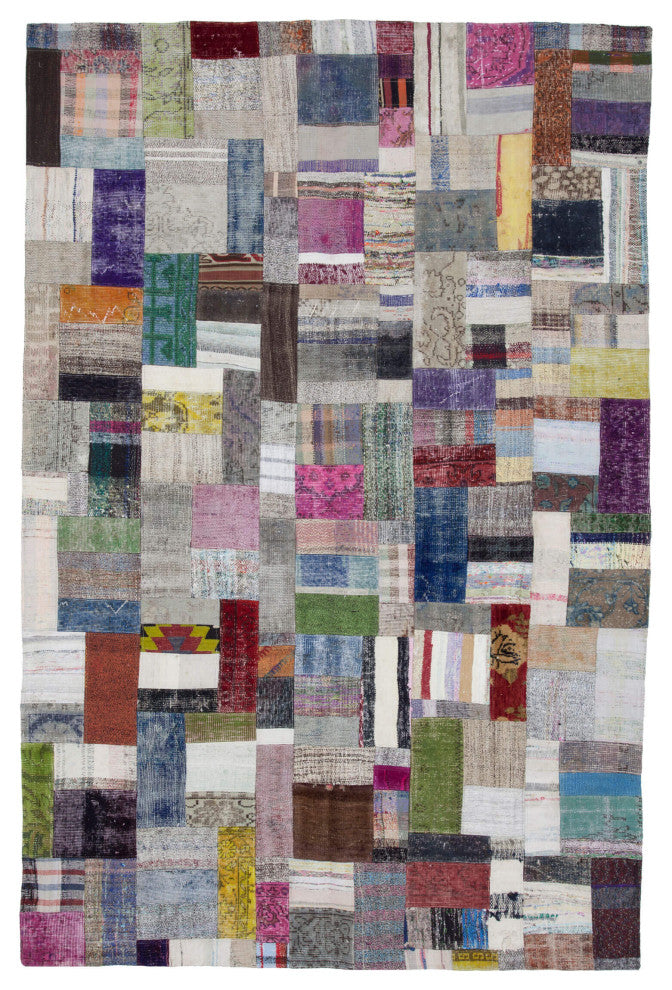 Rug N Carpet - Handmade Anatolian 6' 7'' x 9' 11'' Rustic Patchwork Kilim Rug