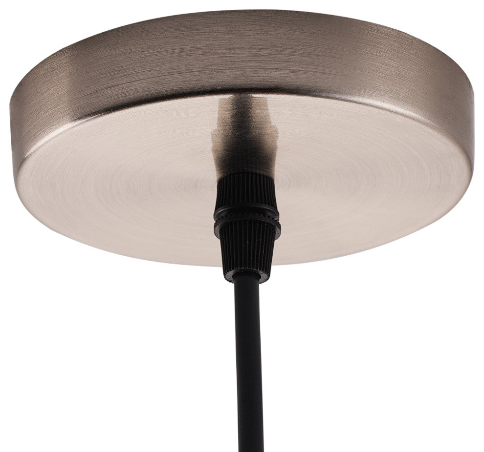 Modern 1-Light Blue Bubble Glass Design Brushed Nickel Pendant Light