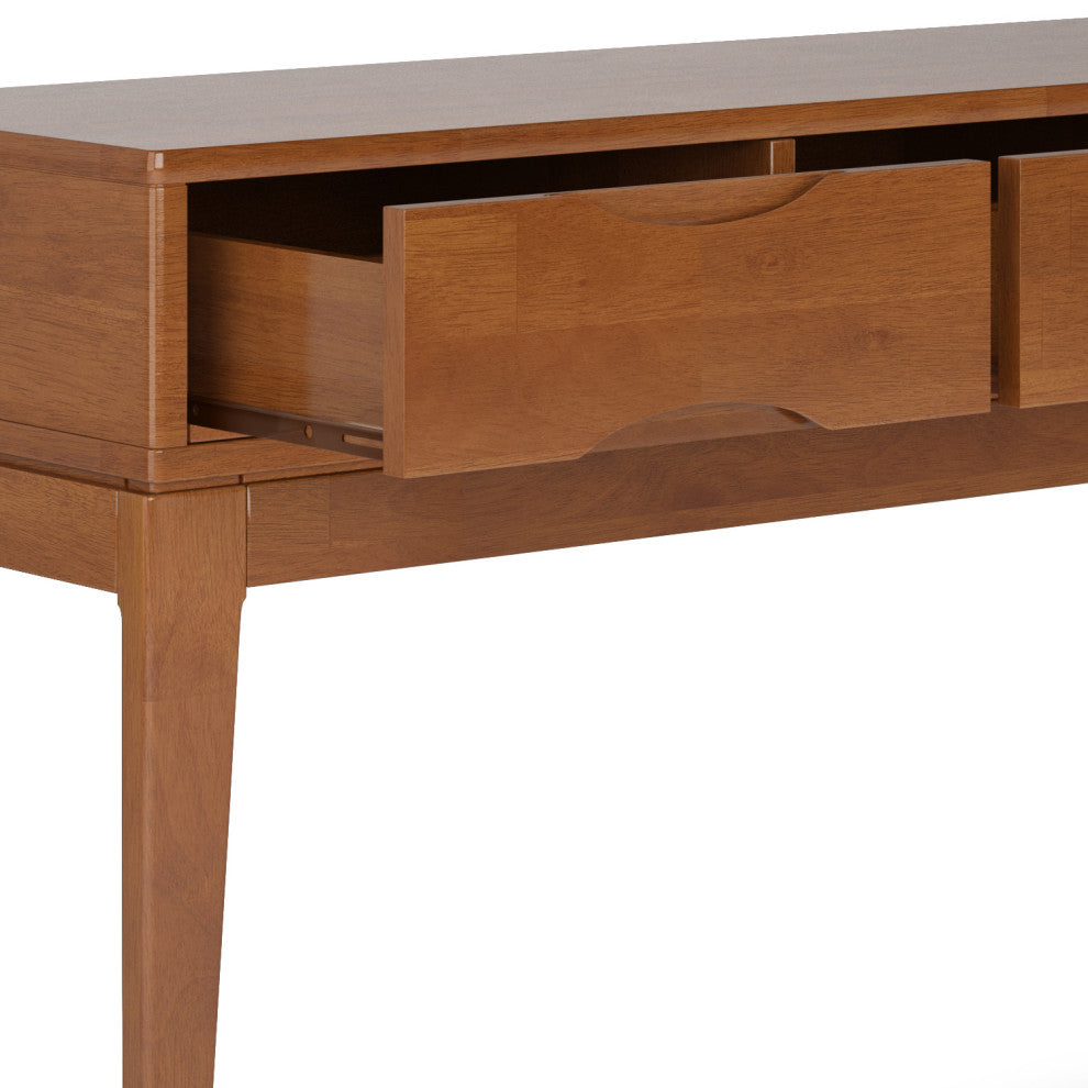 Harper Solid Hardwood Console Sofa Table, Teak Brown