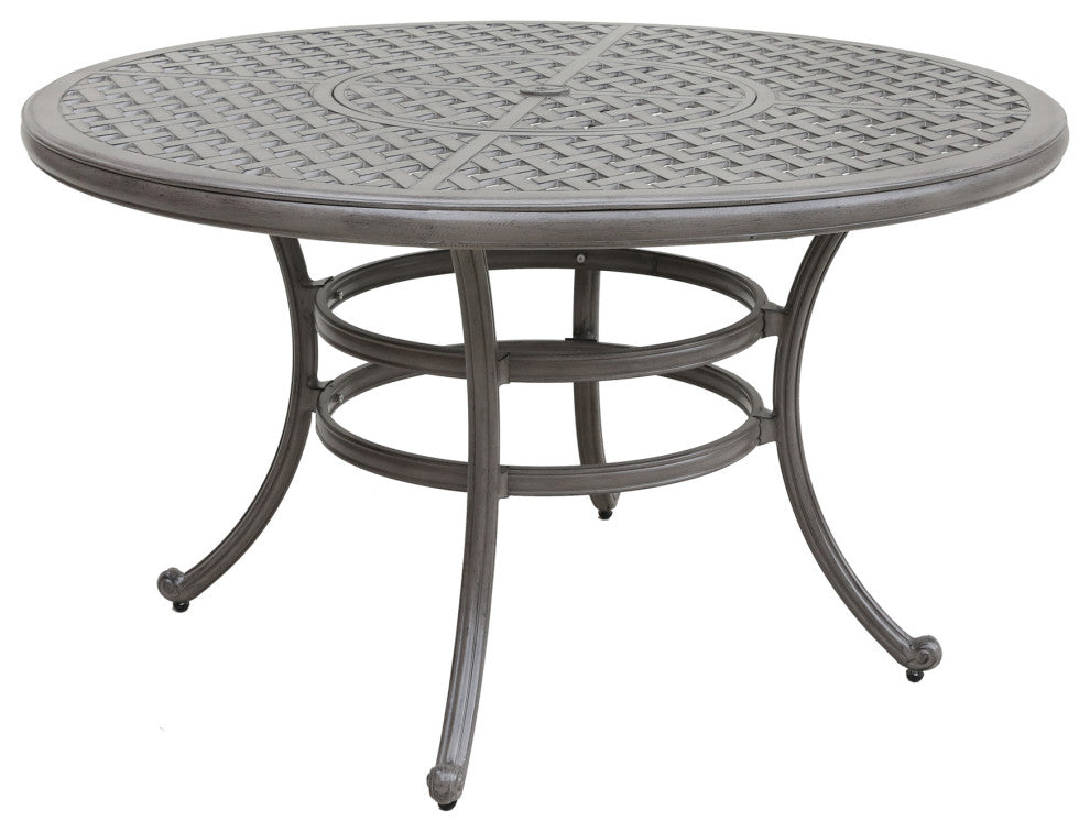 5-PieceRound Dining Set With 4 Sling Swivel Chairs, Heritage Grey