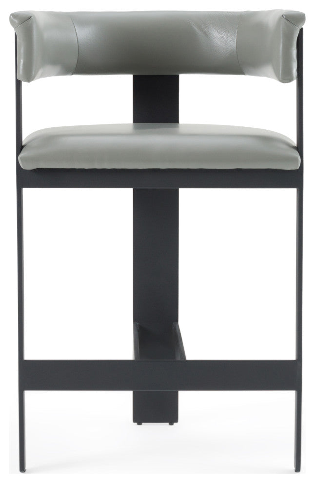 Modrest Boswell Modern Grey Faux Leather + Black Counter Chair