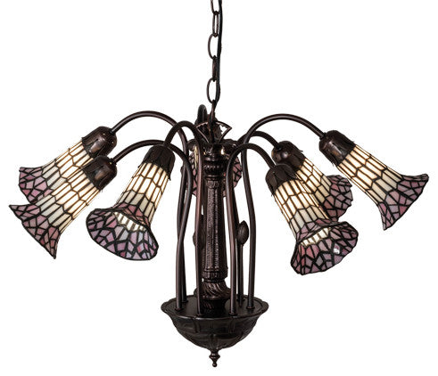 24 Wide Tiffany Pond Lily 7 Light Chandelier