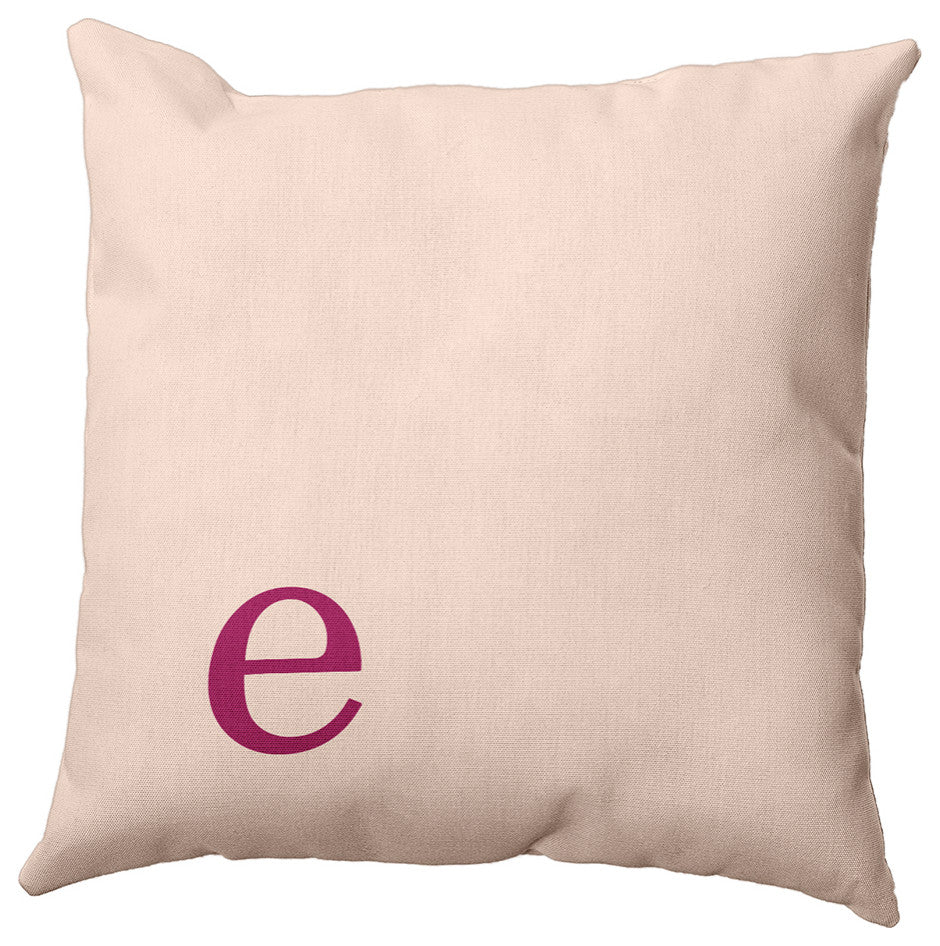 16"x16" Modern Monogram Decorative Throw Pillow, Dusty Rose