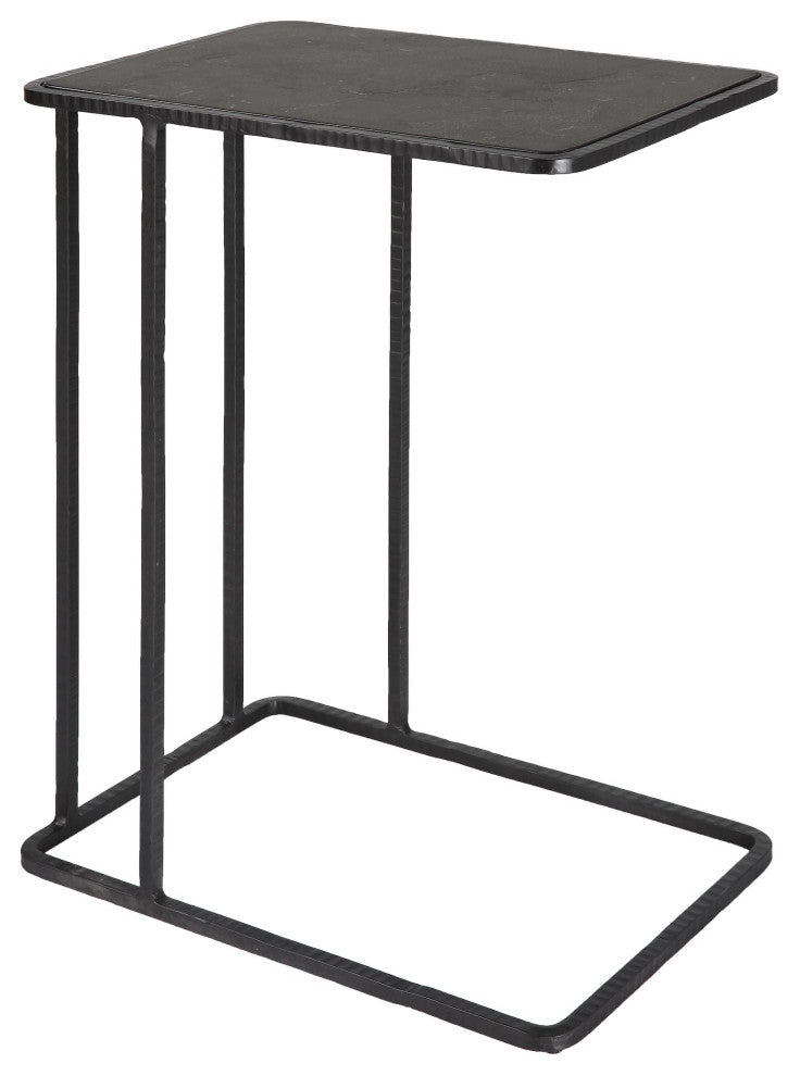 Uttermost Cavern Stone and Iron Accent Table