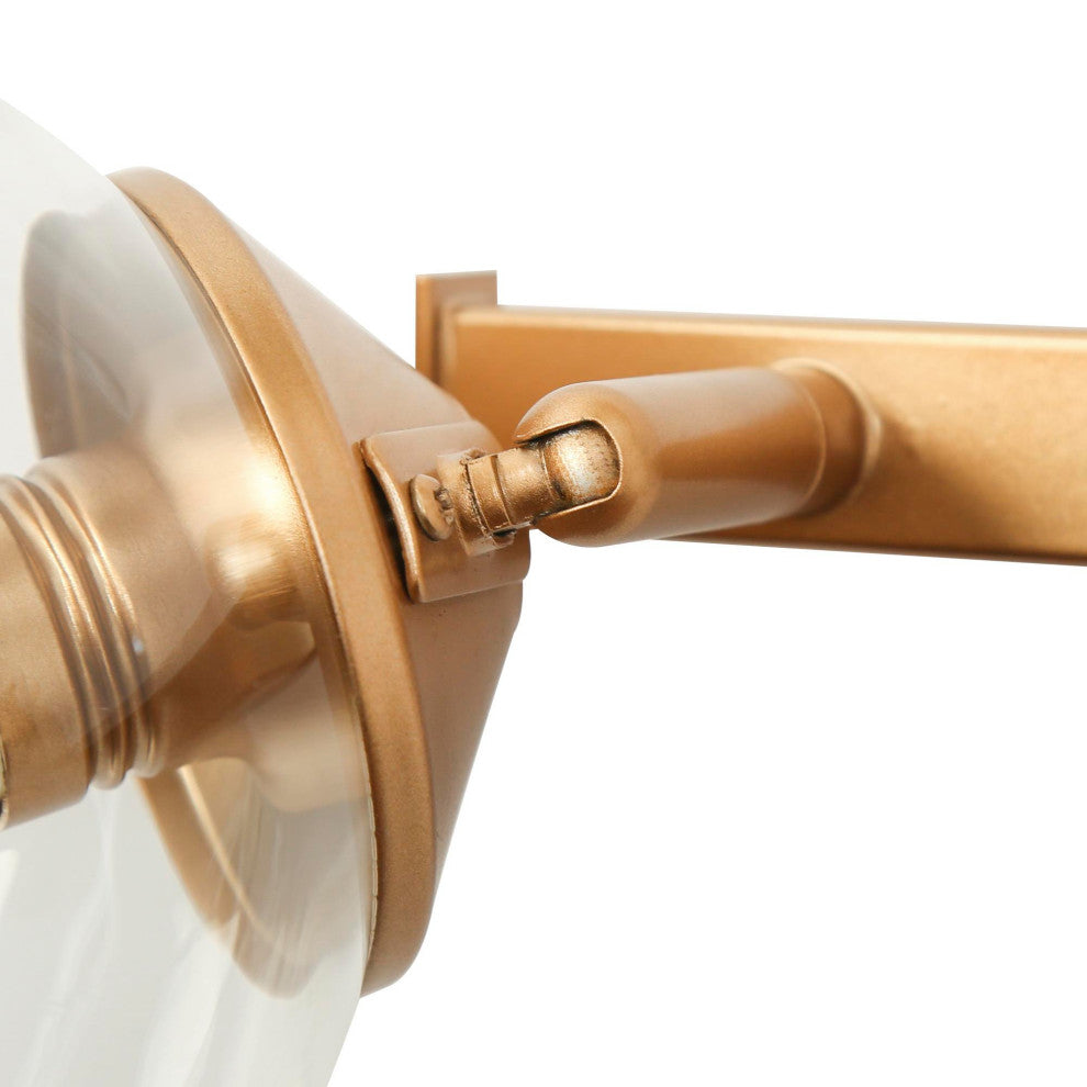 4-Lights Clear Glass Shade and Glod Traditional LED Vanity Wall Light