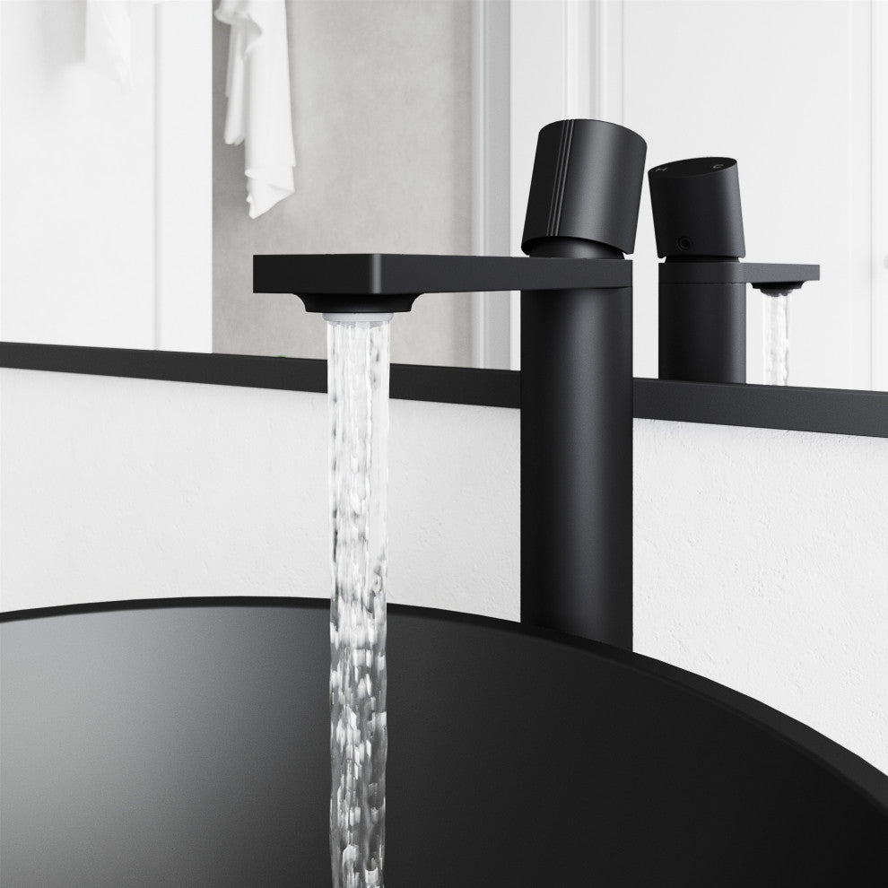 VIGO Gotham 12" H Single Handle Single Hole Bathroom Vessel Faucet, Matte Black