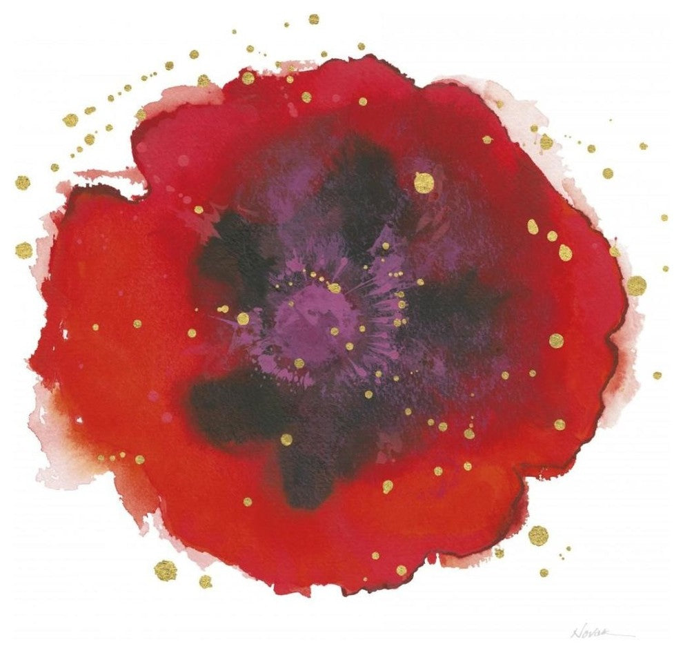 "Splash IV with Gold" Digital Paper Print by Shirley Novak, 38"x38"