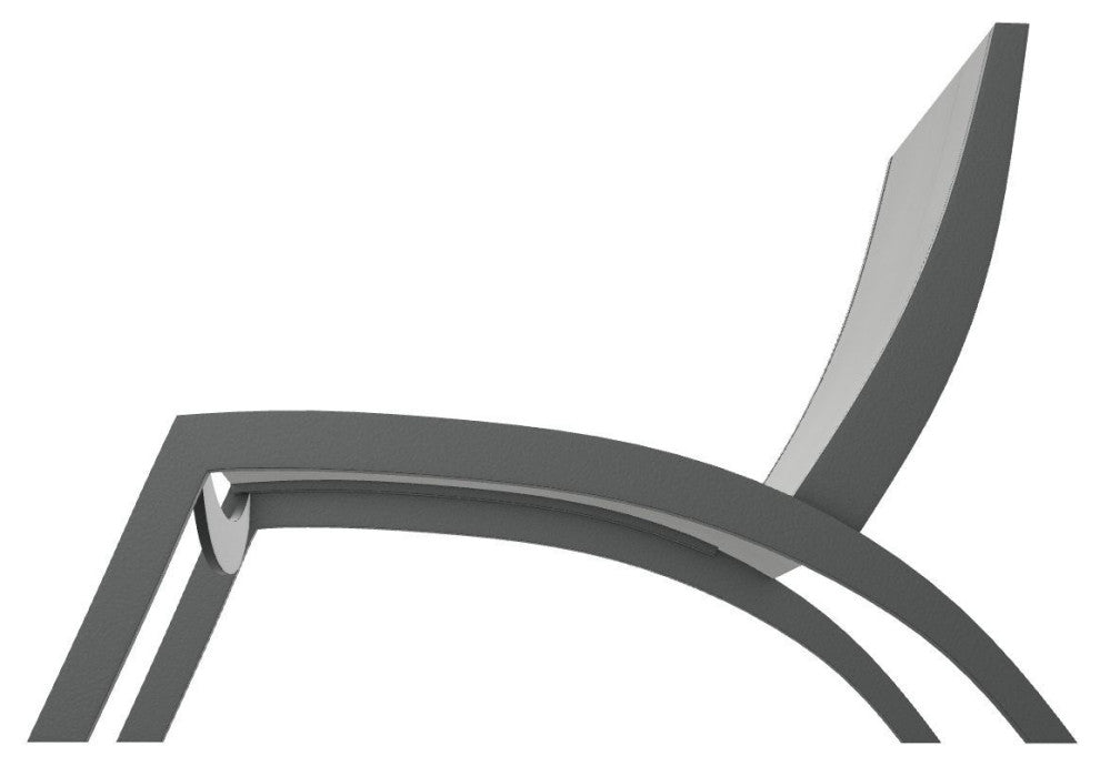 Dune Sling Stackable Outdoor Hydro-Lounge Chaise, Alloy/Graphite