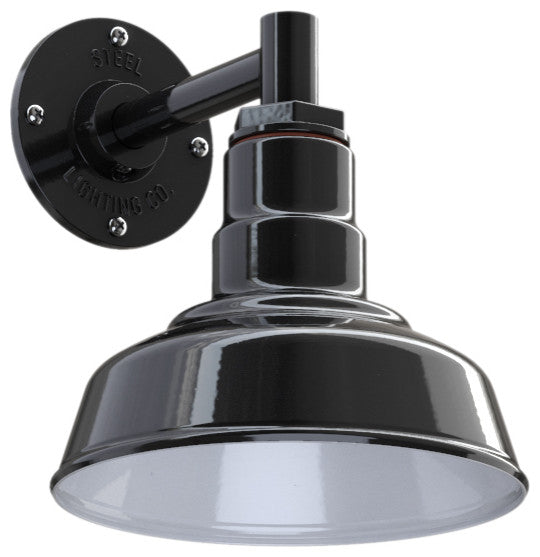 The Hawthorne Short Straight Arm Barn Light, Black
