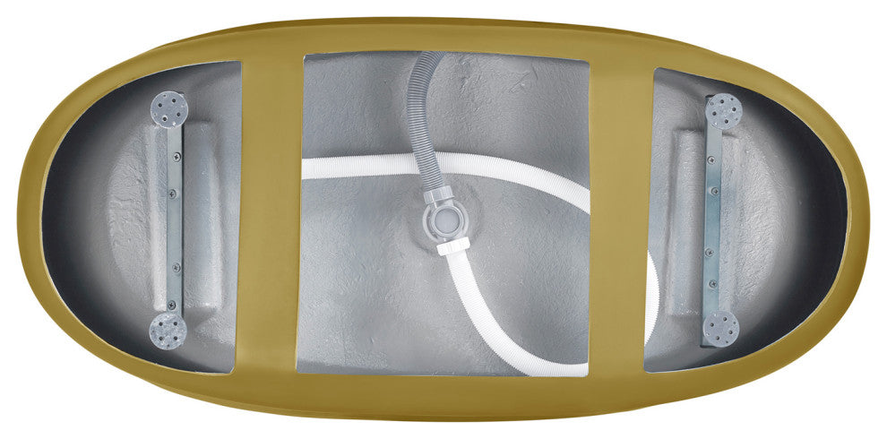 Mokleba 59-in Freestanding Tub With Drain and Overflow, CUPC Certified, Yellow