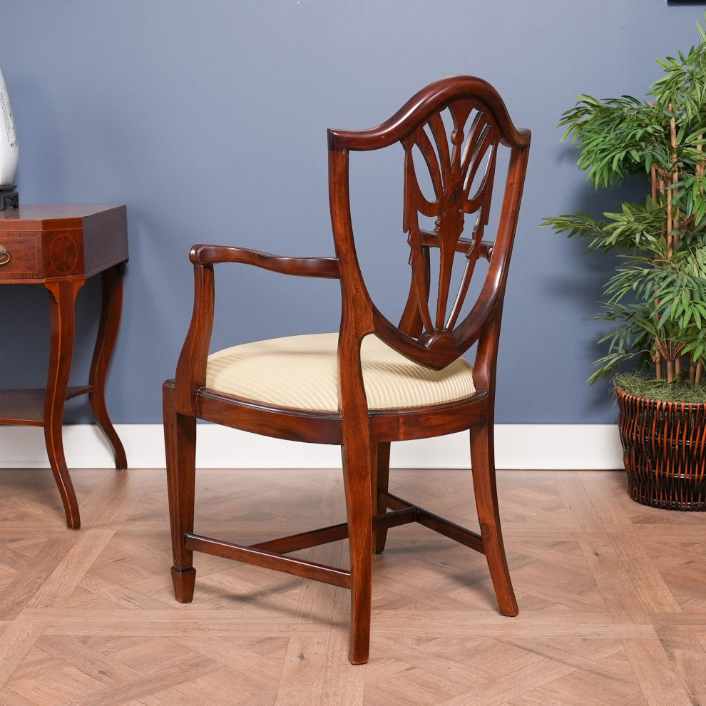 Solid Mahogany Shield Back Arm Chair