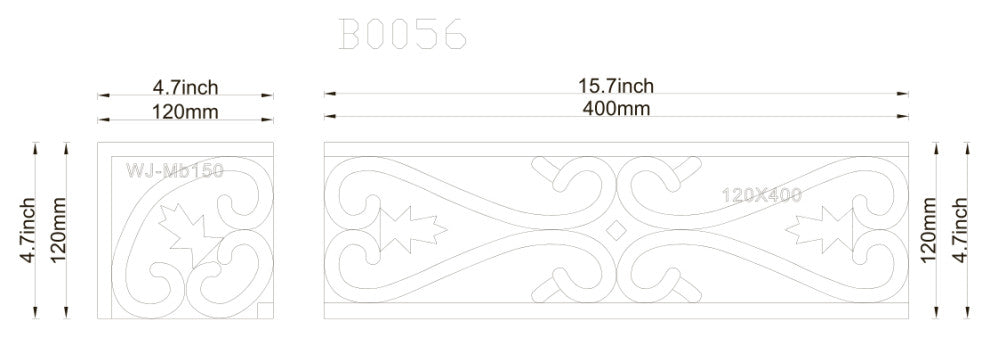 Marble Mosaic Border Listello Tile Everlasting Onyx White 4.7x15.7, 1 piece