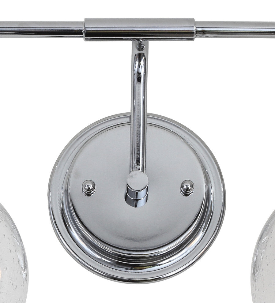 Shirley Metal, Bubbled Glass Vanity Light, Chrome, 3-Light