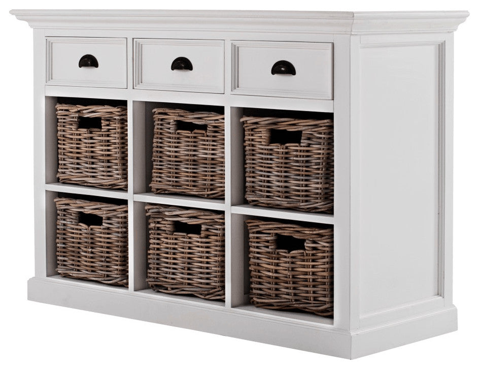 Modern Farmhouse Buffet Server With Basket Set
