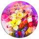Bouquet Of Daffodil And Tulip Flowers, Floral Disc Metal Wall Art, 38"