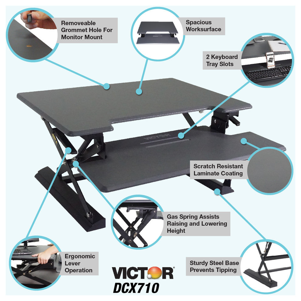 Height Adjustable Standing Desk, Gray, Gray