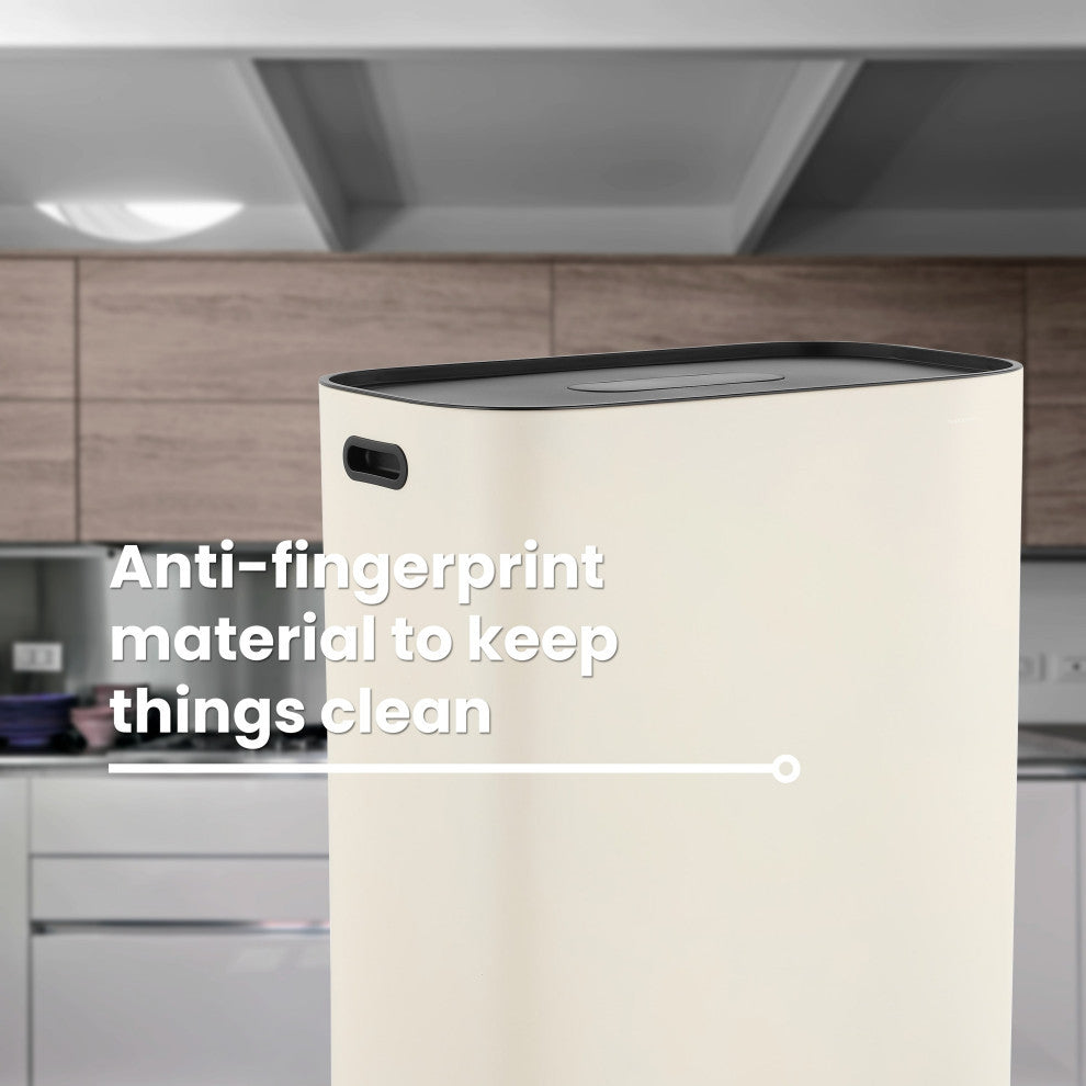 Kitchen 16-Gallon Double-Bucket Step Trash Can With Odor Filter and Lid Support