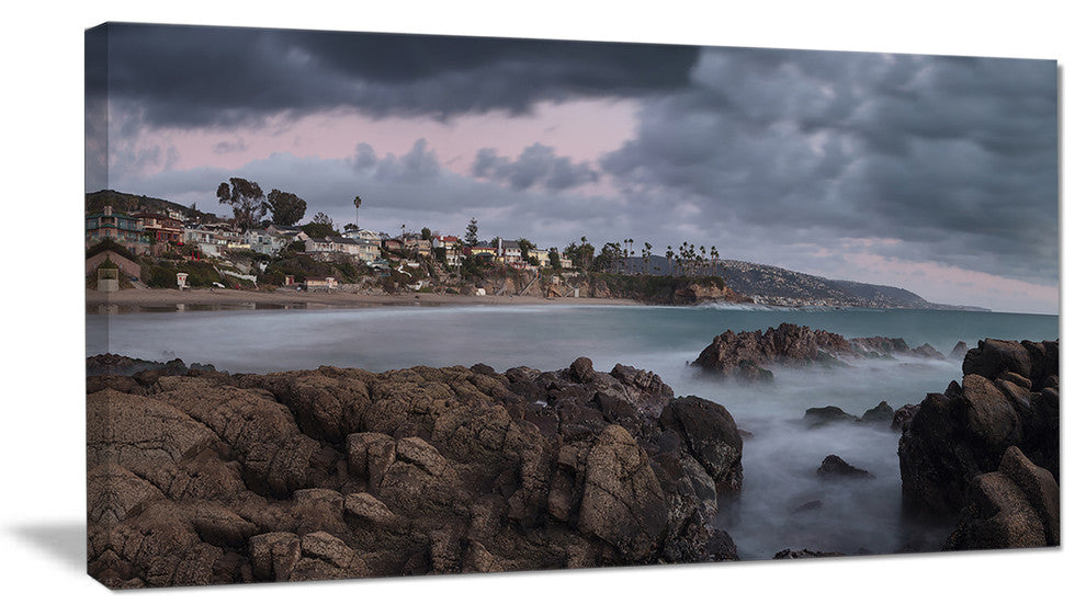 "Heavy Rain Clouds Over Crescent Bay" Landscape Wall Art, 40"x20"