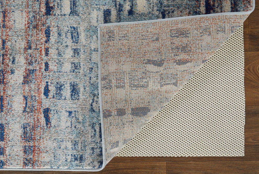 Weave & Wander Adelmo Abstract Contemporary Rug, Blue/Multi, 2'8"x10'
