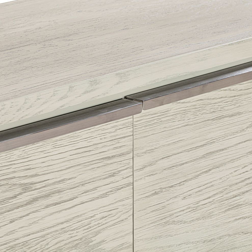 Abbey 4 Door Sideboard Buffet, Gray Oak Wood