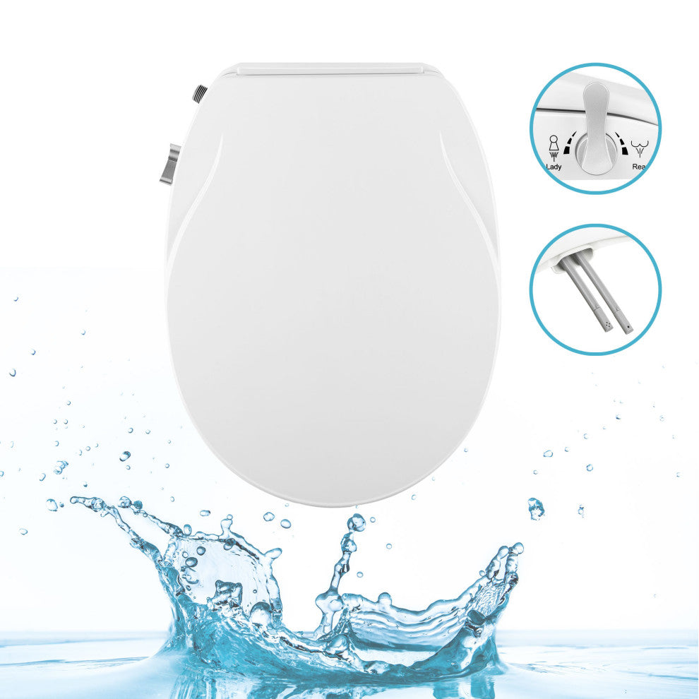 Empava Heated Toilet Seat With Warm Air Dryer and Wash Functions, White
