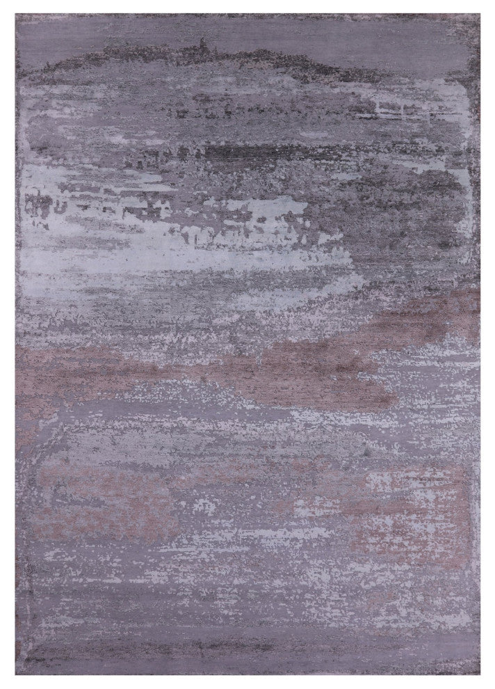 Abstract Wool and Silk Hand-Knotted Rug 10' 0" X 14' 2" Q11814