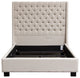 Park Avenue Eastern King Tufted Bed with Vintage Wing in Desert Sand Linen