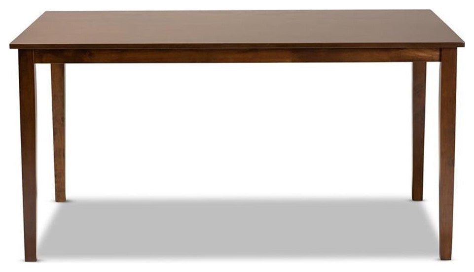 Bowery Hill Walnut Finished Rectangular Wood Dining Table