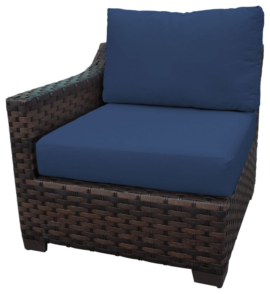 kathy ireland River Brook 8 Piece Wicker Patio Furniture Set, Midnight