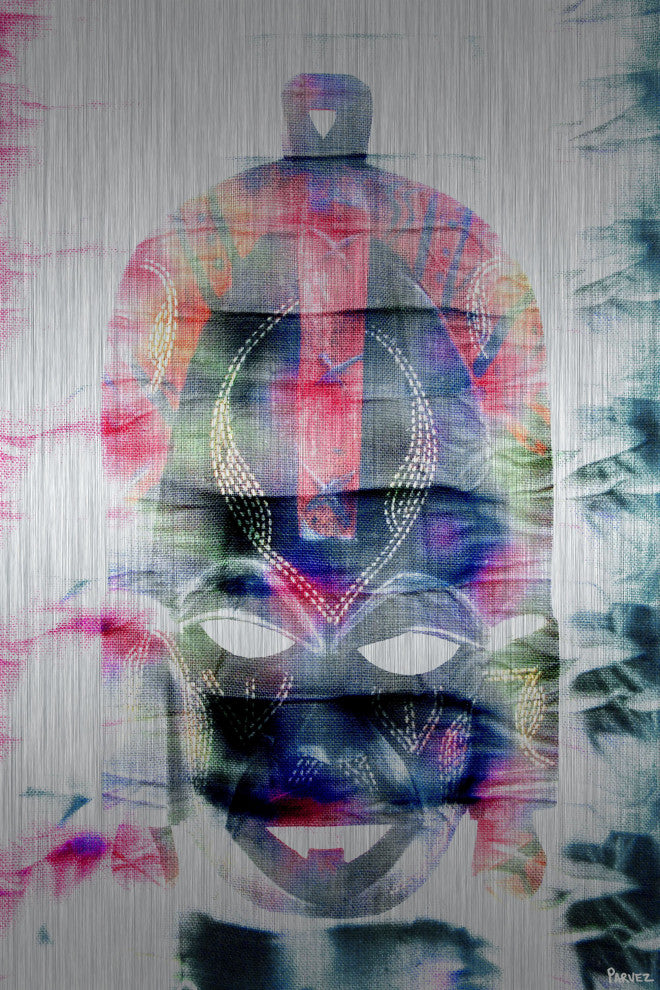 "Black Tribal Mask" Print on Brushed Aluminum, 24"x36"