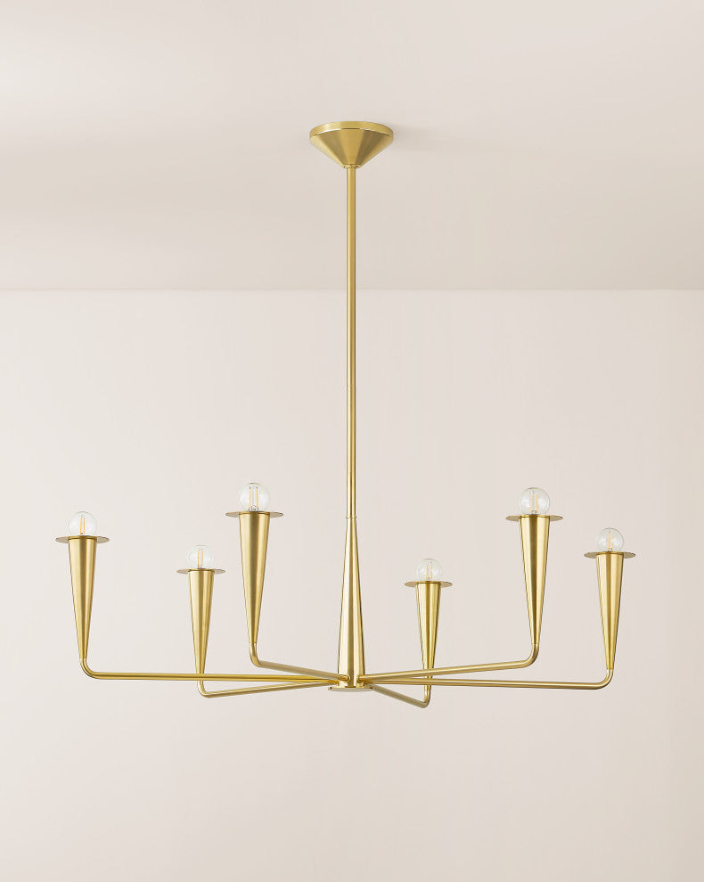 Danna 39.75" Wide 6-Light Aged Brass Chandelier