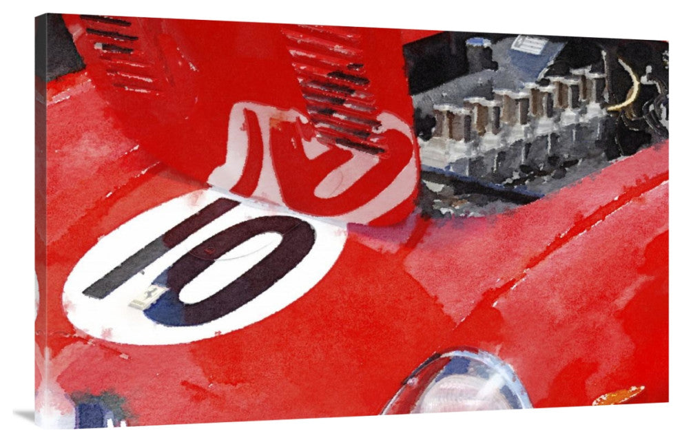 "1962 Ferrari 250 GTO Engine Watercolor" Fine Art Print