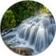 Flowing Pha Dokseaw Waterfall, Landscape Photo Disc Metal Wall Art, 11"