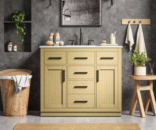 Home Living 42" Single Bathroom Vanity, Honey Brown