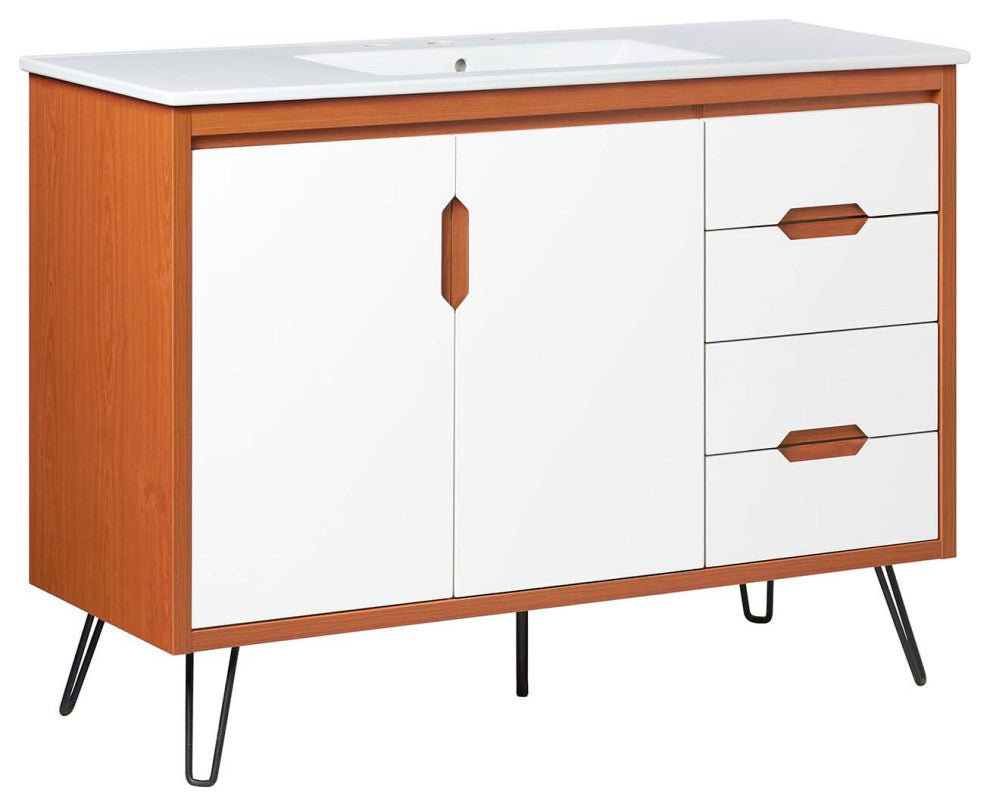 Energize 48" Bathroom Vanity, Cherry White White