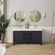 Leon Bath Vanity With Composite Stone Top, Fir Wood Black, 60"double Sink, No Mirror