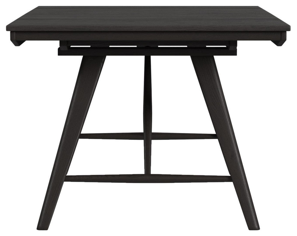 Bayside 40" Wide Solid Ash Trestle Dining Table, Black