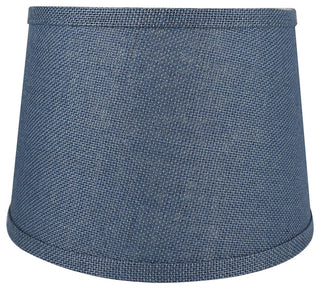 French Drum Burlap Lampshade, 10"x12"x8.5", Denim Blue