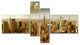 Midtown and Downtown Manhattan, Modern Cityscape Canvas Print, 60"x32", 4 panels