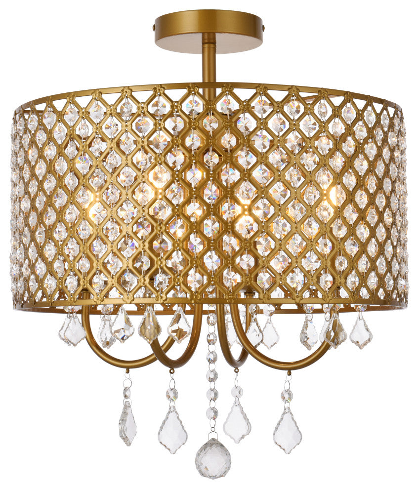 Emelia 17" Flush Mount, Brass