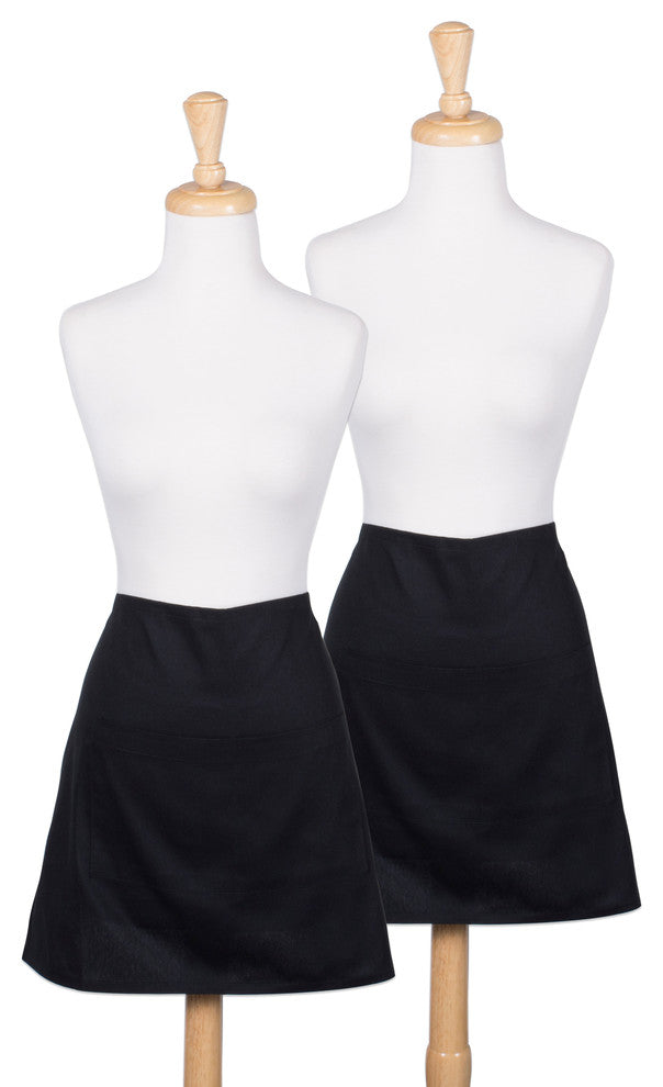 DII Black Waist Apron, Set of 2
