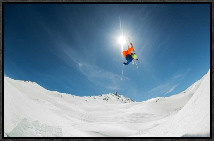 "Backcountry Kicker Locals Only" Framed Canvas Giclee by Eric Verbiest, 23x15"
