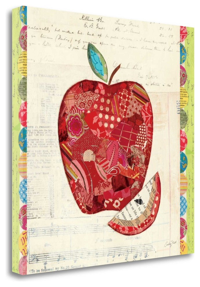 "Fruit Collage I - Apple" By Courtney Prahl, Giclee Print on Gallery Wrap Canvas
