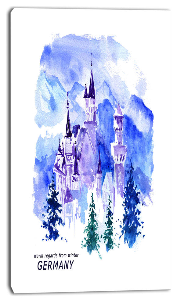 "Germany Watercolor Landscape" Canvas Print